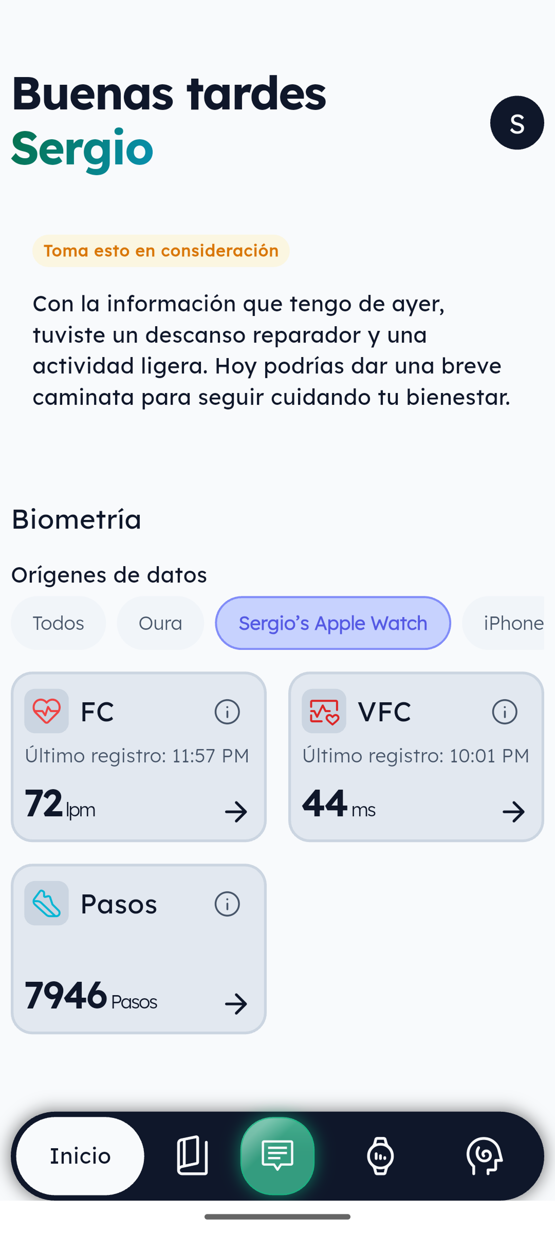 Pantalla de la app ApoyAI, vista general